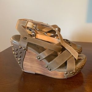 Bed Stu Cobbler Series Leather Wedge